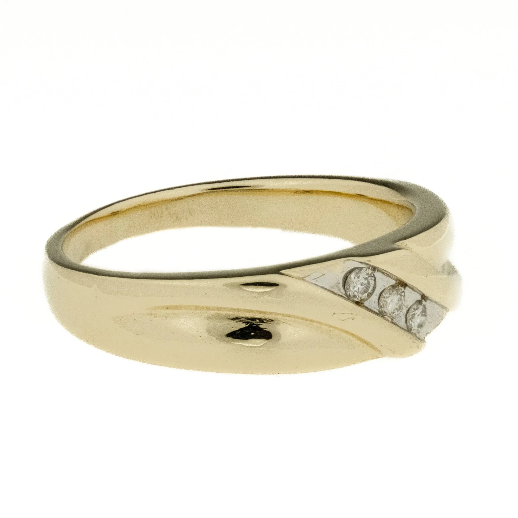 0.06ctw Round Diamond Men's Wedding Band Ring in 10K Two Tone Gold
