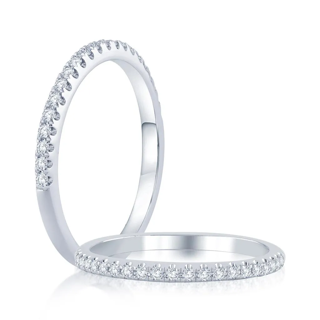 0.16ctw Round Lab-Grown Diamond Band - White Gold