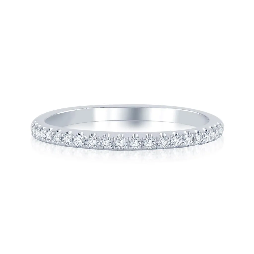 0.16ctw Round Lab-Grown Diamond Band - White Gold