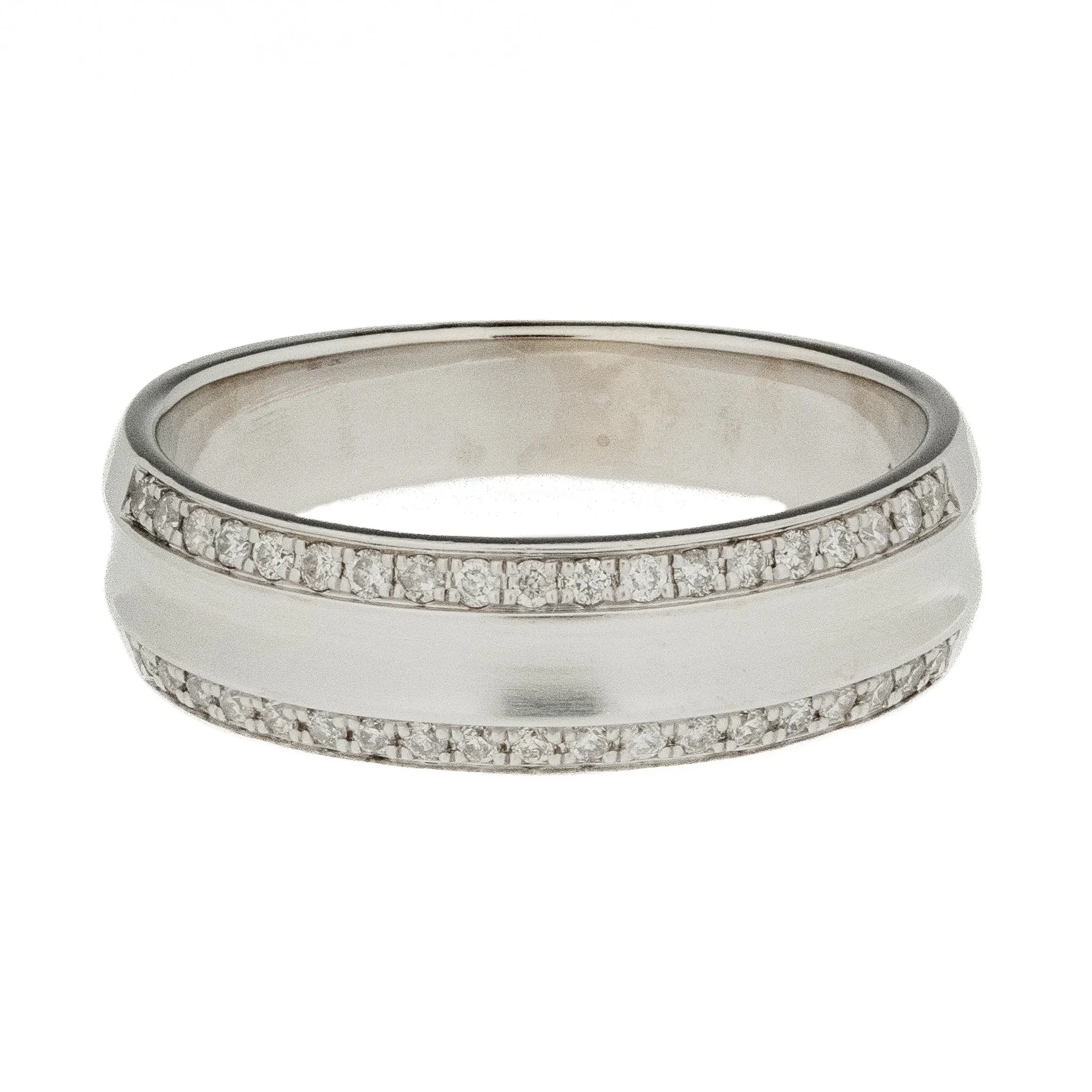 0.20ctw Diamond Accented Wedding Band in 10K White Gold - Size 8.5