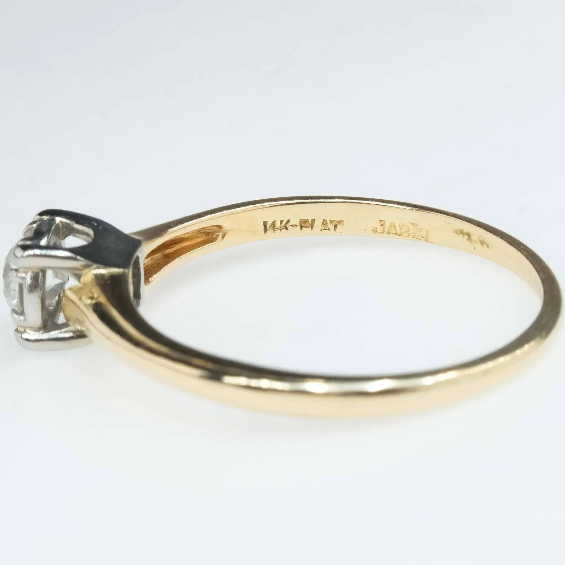0.30ct European Cut Diamond Solitaire Engagement Ring in 14K Yellow Gold