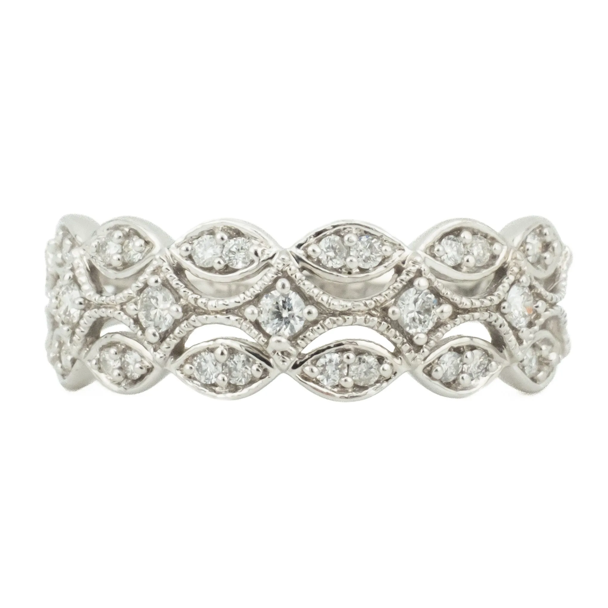 0.30ctw Diamond Accented Lady's Wedding Band in 10K White Gold - Size 6.5