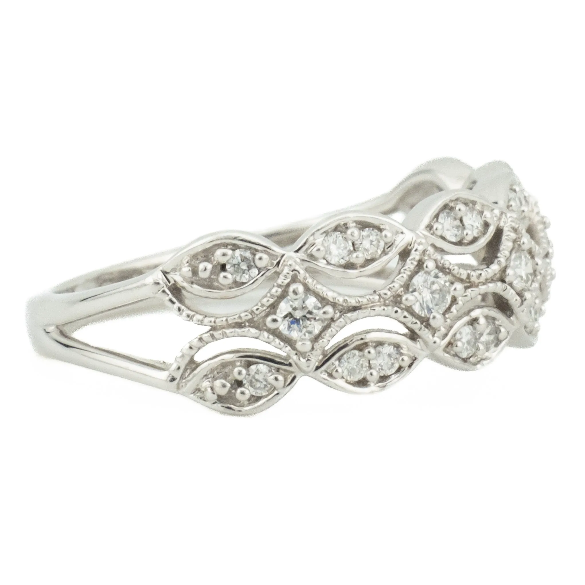 0.30ctw Diamond Accented Lady's Wedding Band in 10K White Gold - Size 6.5