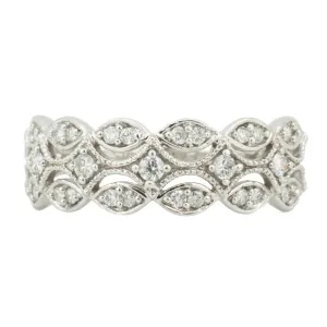 0.30ctw Diamond Accented Lady's Wedding Band in 10K White Gold - Size 6.5
