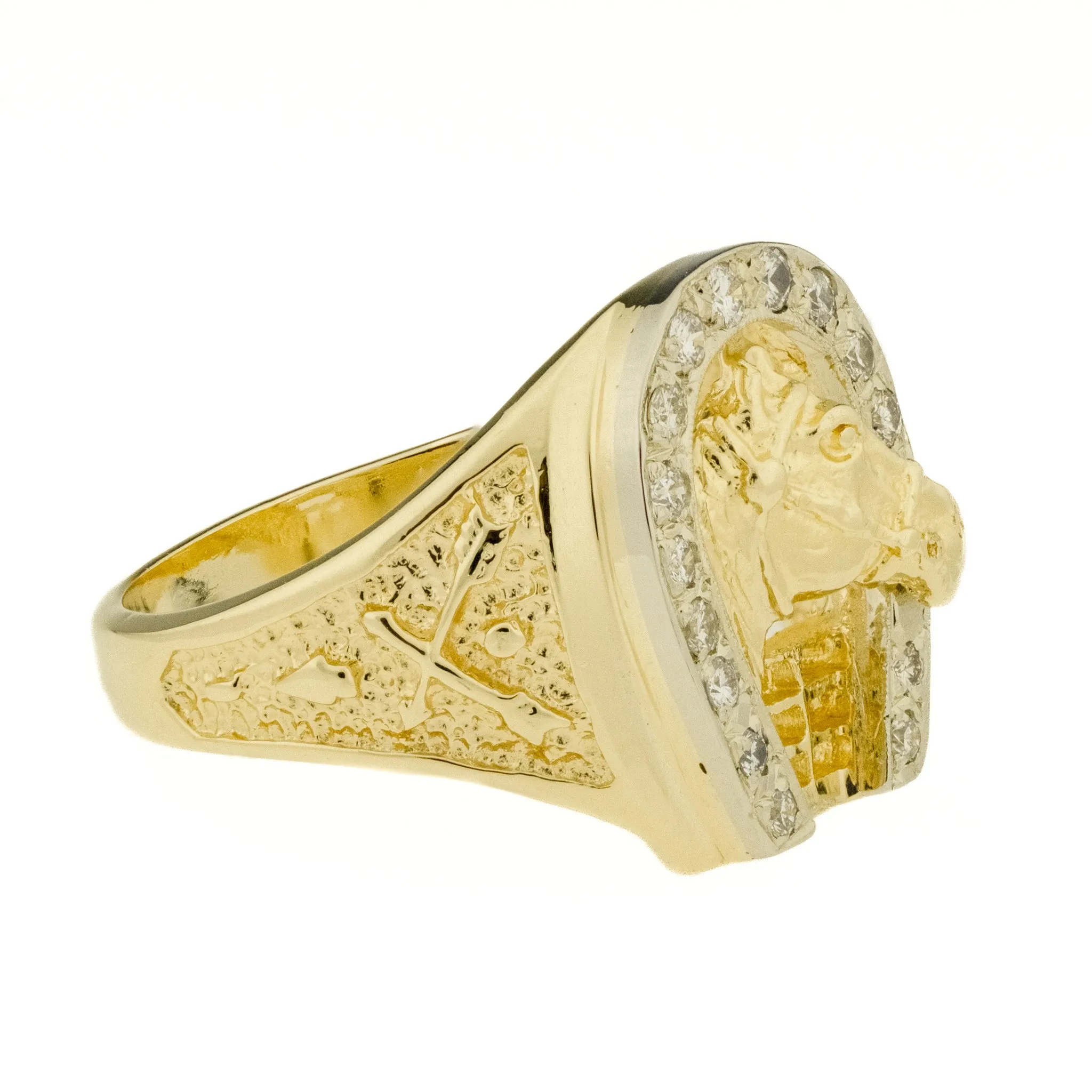 0.30ctw Diamond Horseshoe Ring in 14K Two Tone Gold -Size 10.25