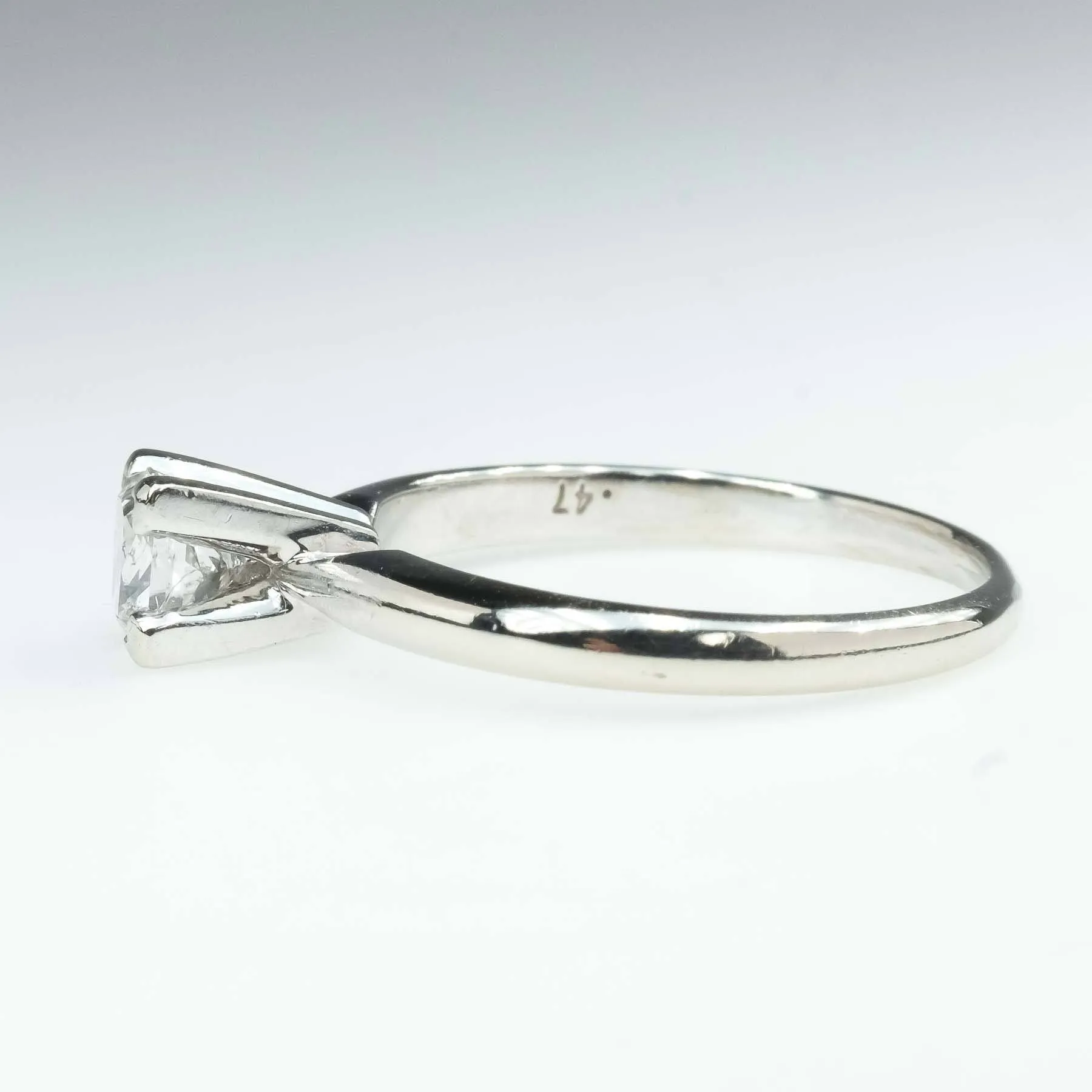 0.47ct Princess Diamond Solitaire Engagement Ring in 14K White Gold
