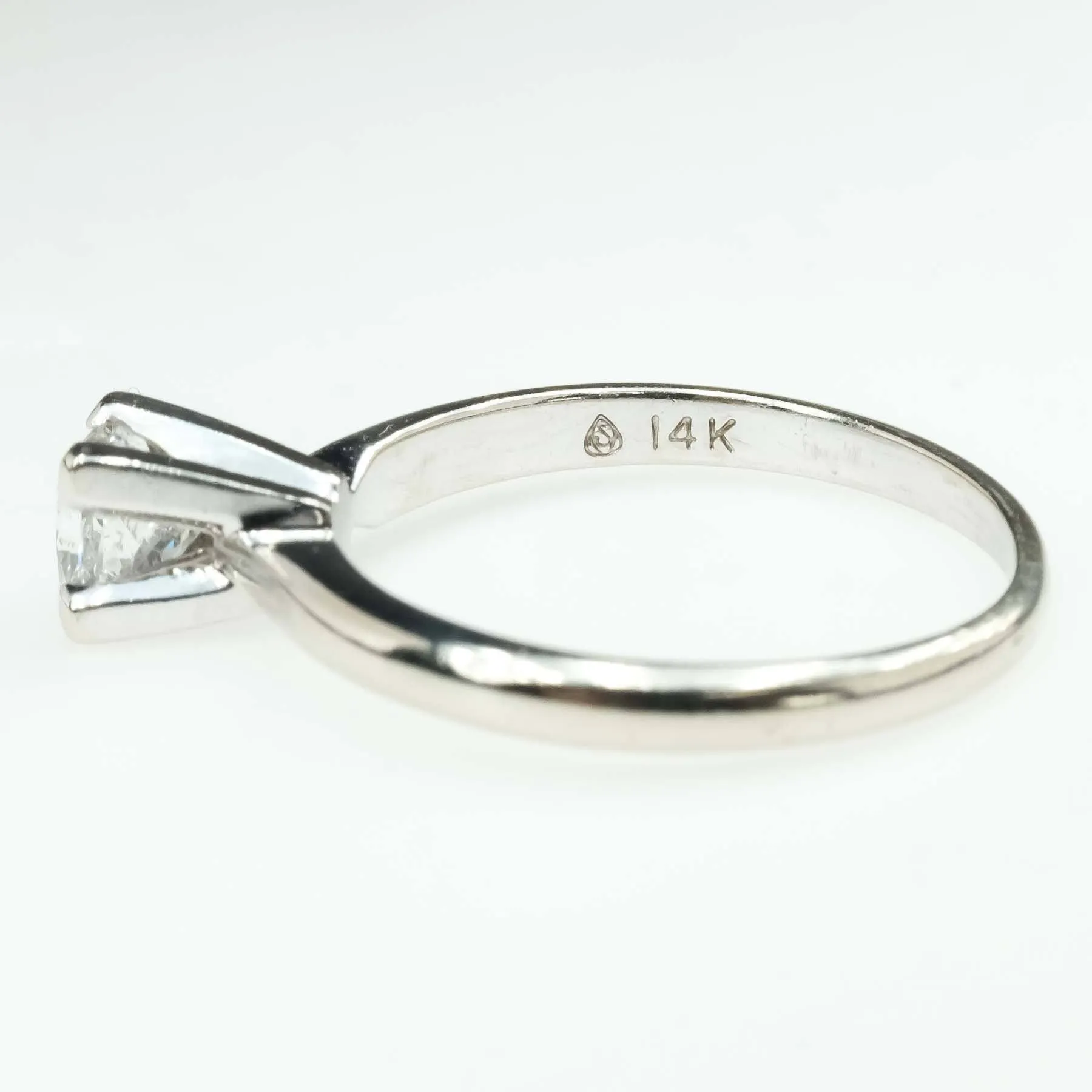0.47ct Princess Diamond Solitaire Engagement Ring in 14K White Gold