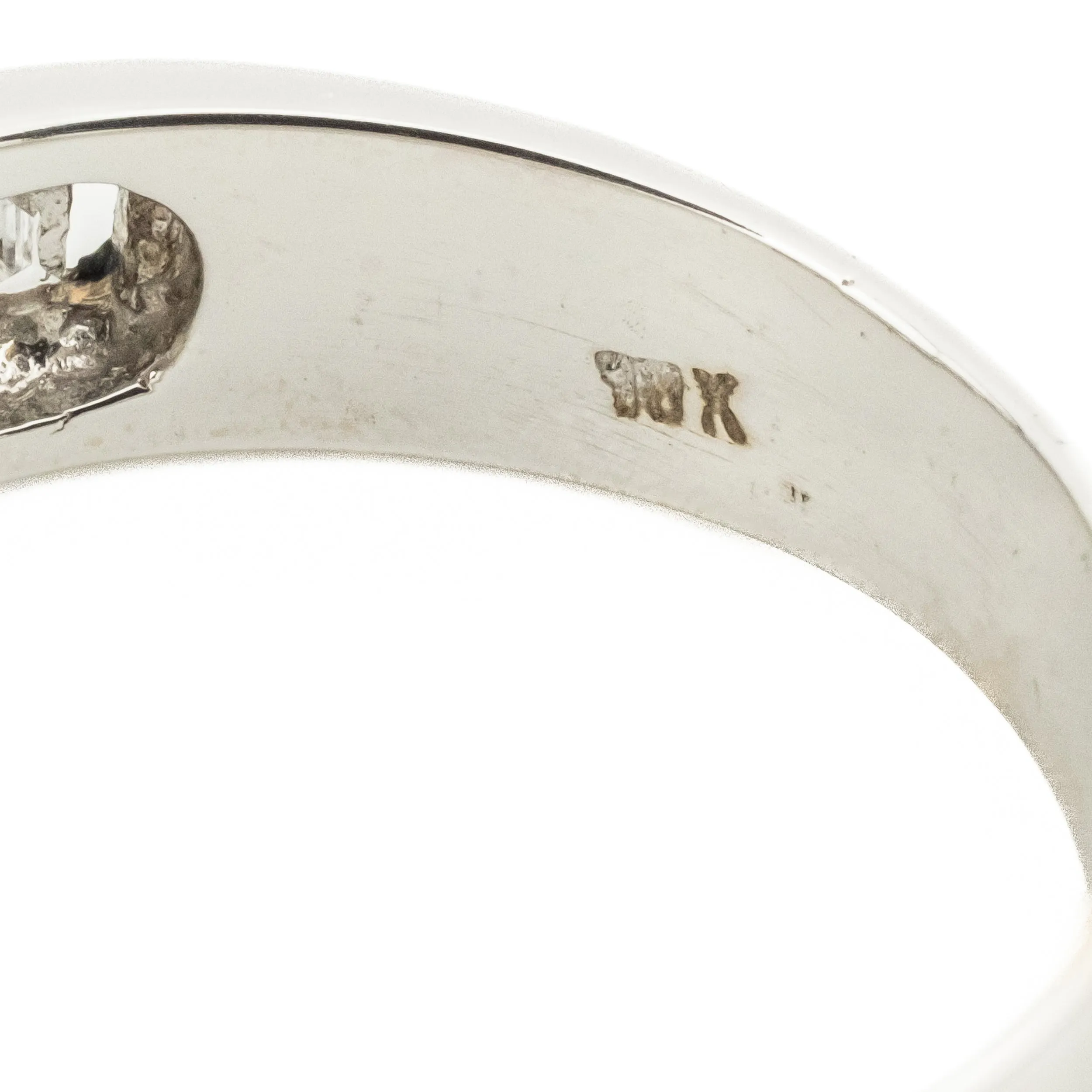 0.50ctw Baguette Diamond Accented Wedding Band in 18K White Gold - Size 8.75