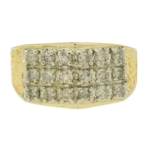1.08ctw Diamond Accented Gent's Ring in 14K Two Tone Gold -Size 9.5