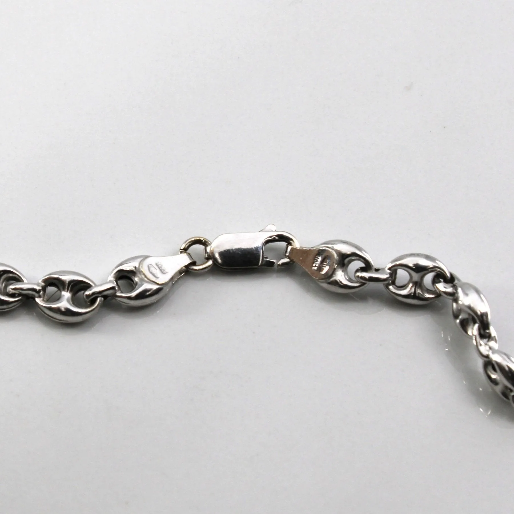 10k White Gold Anchor Chain | 20"|