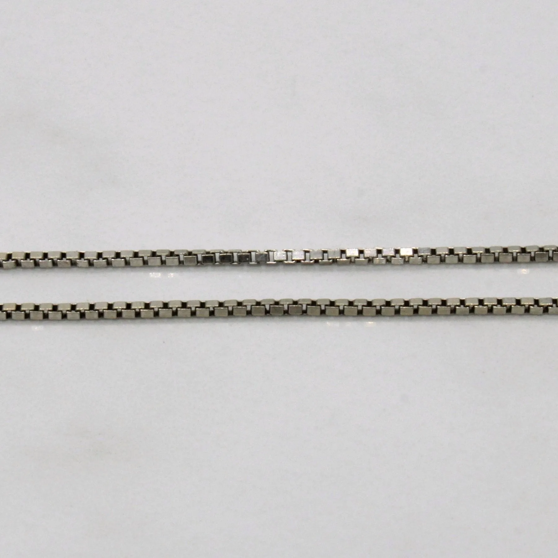 10k White Gold Box Link Chain | 18" |