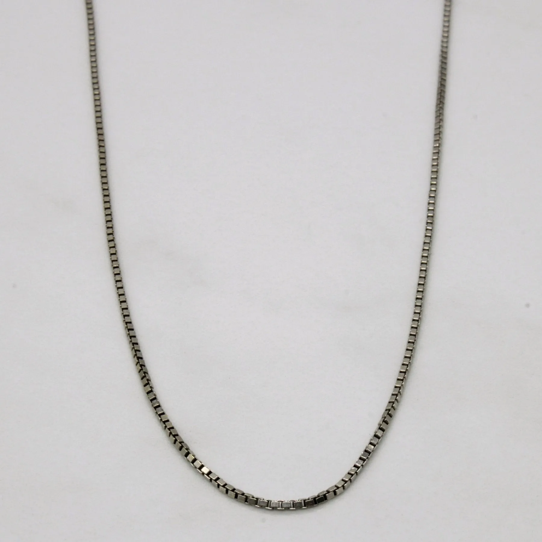 10k White Gold Box Link Chain | 18" |