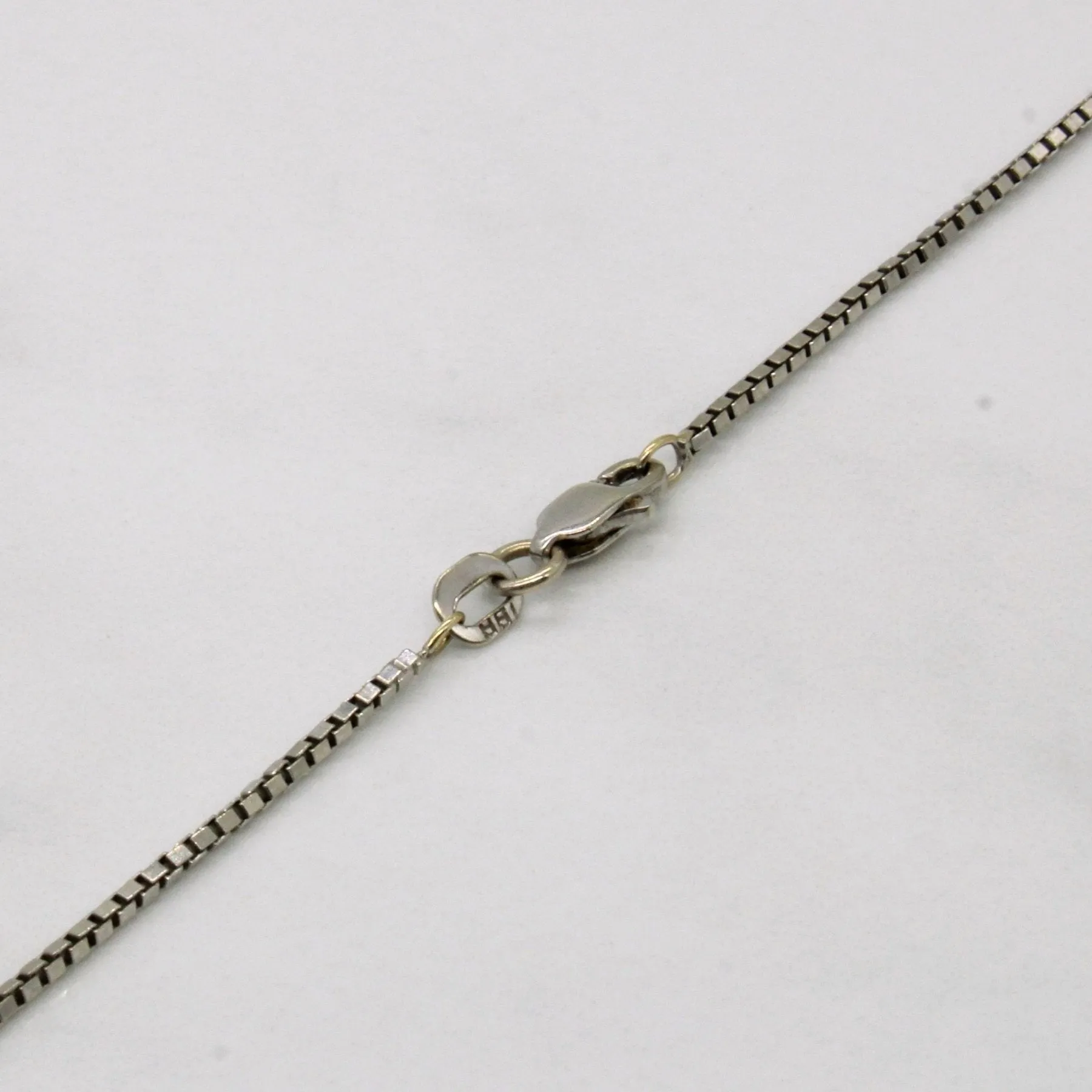 10k White Gold Box Link Chain | 18" |