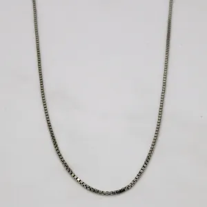 10k White Gold Box Link Chain | 18" |