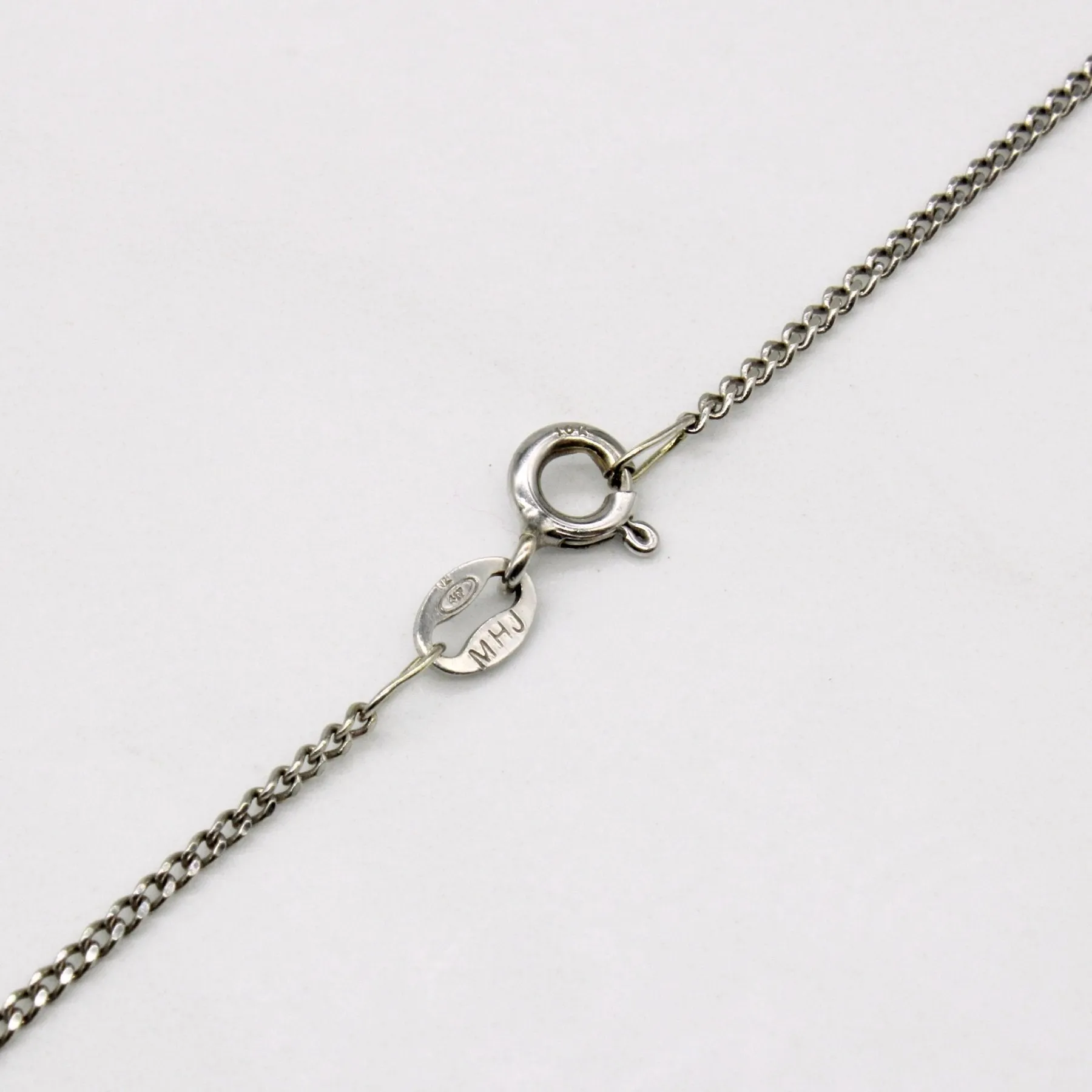 10k White Gold Curb Link Chain | 23" |