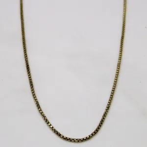 10k Yellow Gold Box Link Chain | 24" |