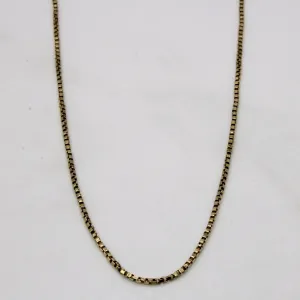 10k Yellow Gold Box Link Chain | 24" |