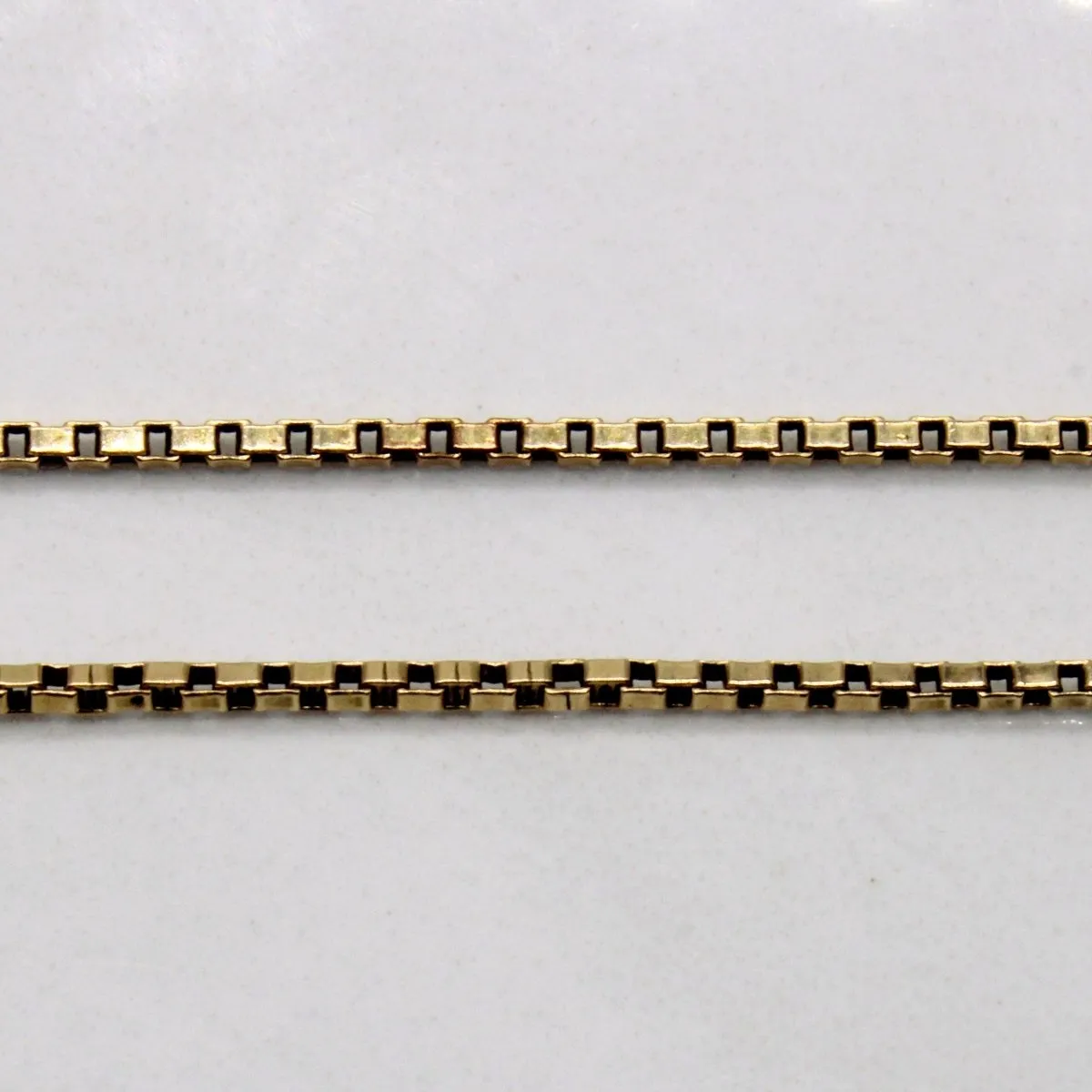 10k Yellow Gold Box Link Chain | 28" |