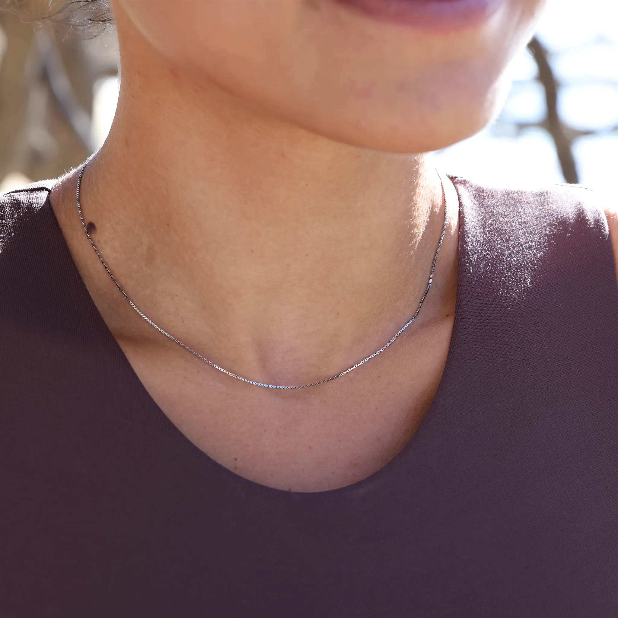 1.0mm Box Chain in Sterling Silver