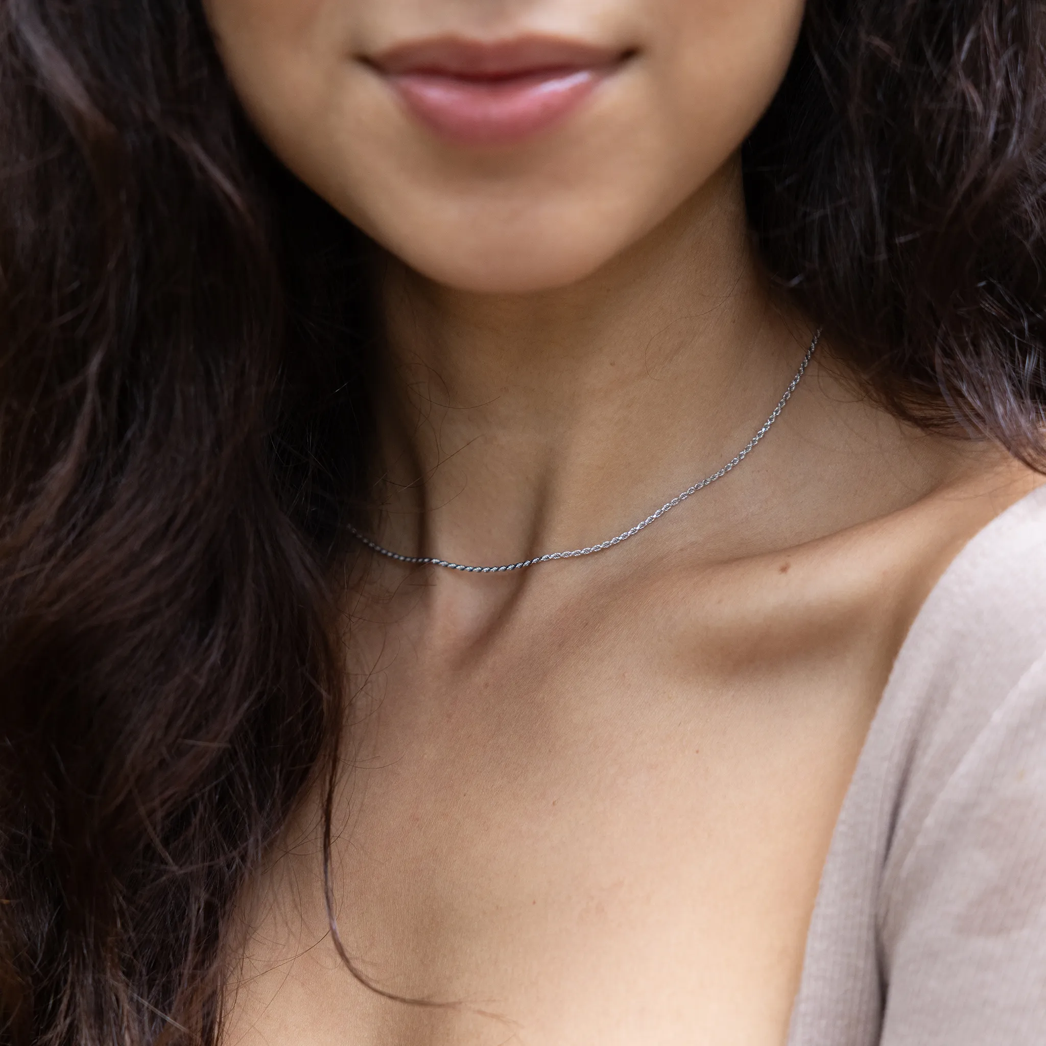 1.0mm Flex Rope Chain in White Gold