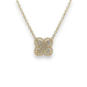 14K Y Gold 0.24ctw H/SI1 Diamond Clover Pendant