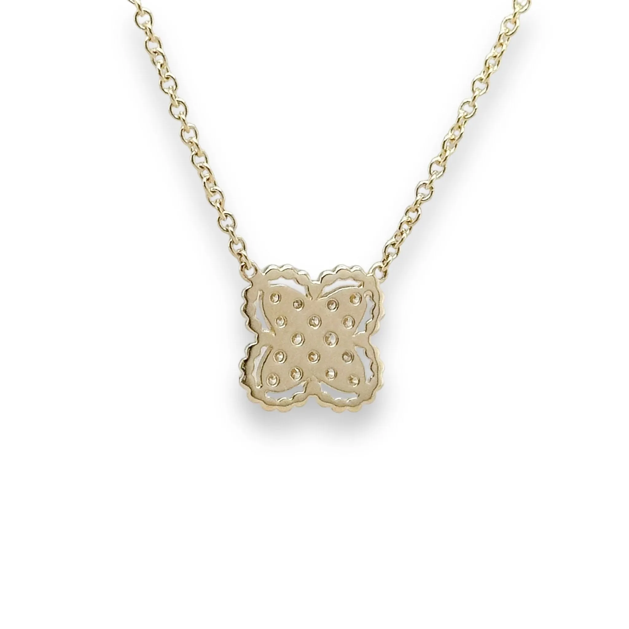 14K Y Gold 0.24ctw H/SI1 Diamond Clover Pendant