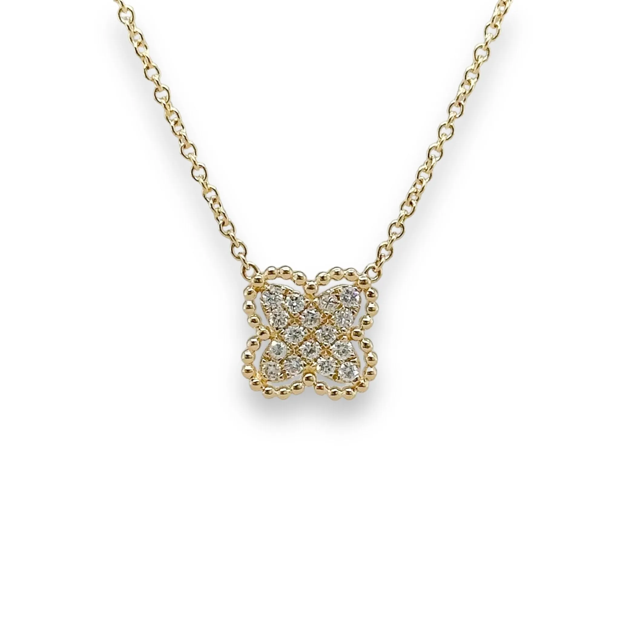 14K Y Gold 0.24ctw H/SI1 Diamond Clover Pendant