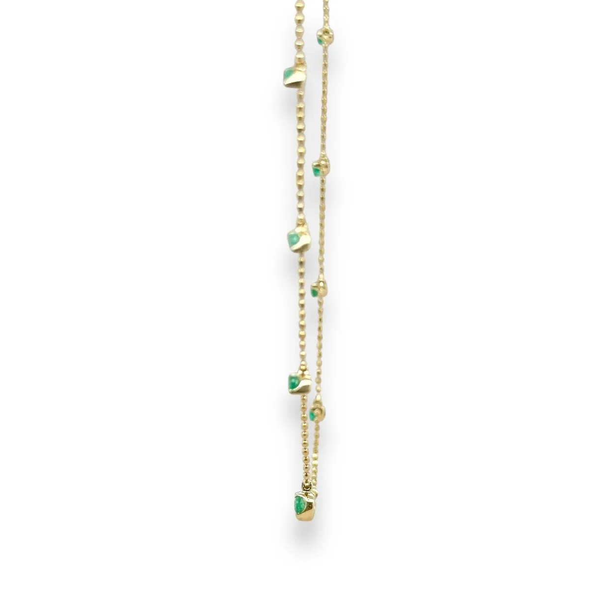 14K Y Gold 0.60ctw Emerald Drop Necklace