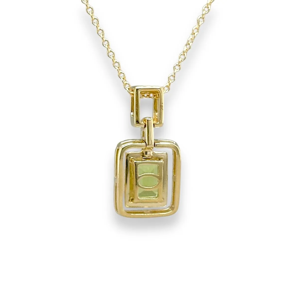 14K Y Gold 0.95ct Peridot and 0.15ct G/SI1 Diamond Pendant