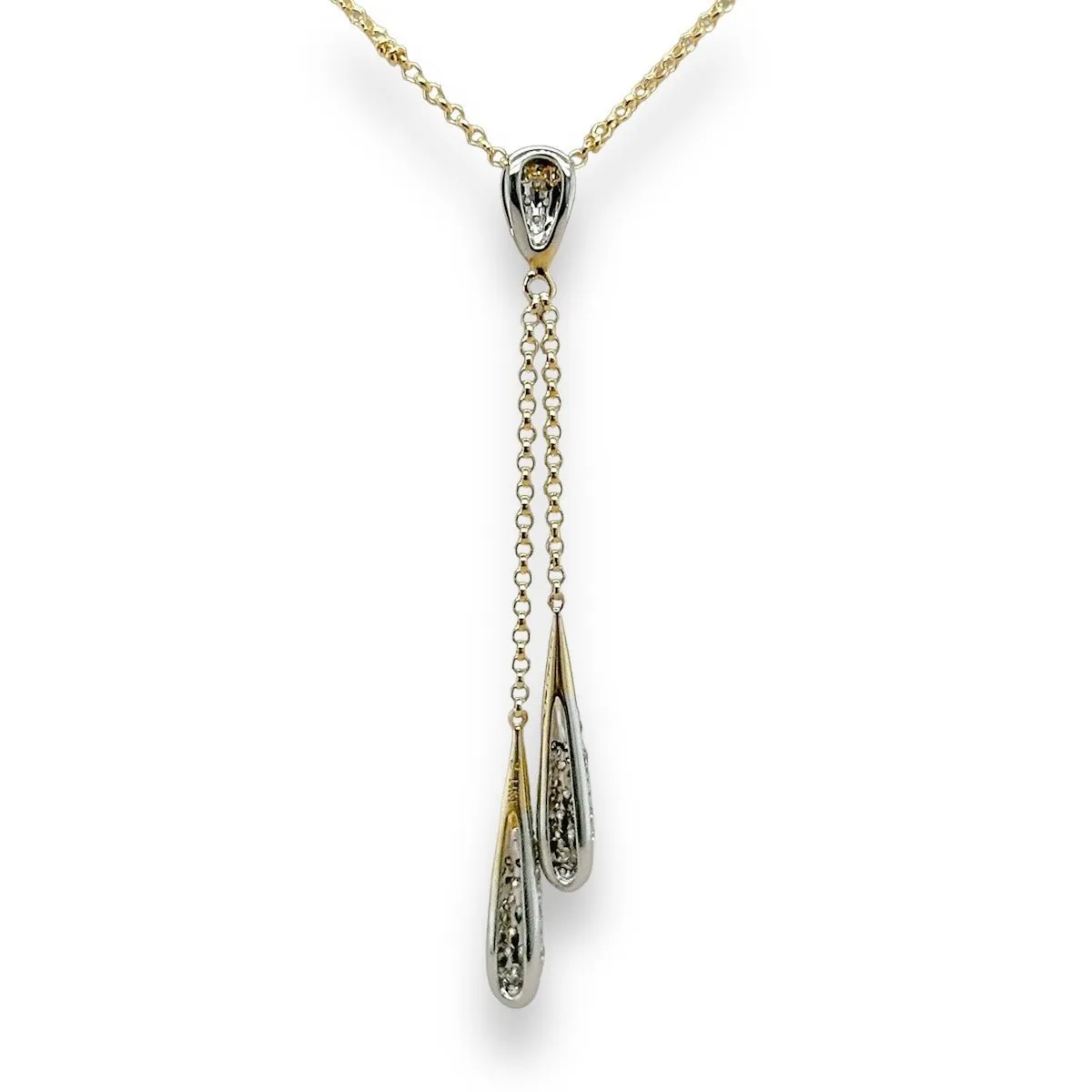 14K Y Gold 16" 0.33ctw G/SI1 Diamond Drop Pendant
