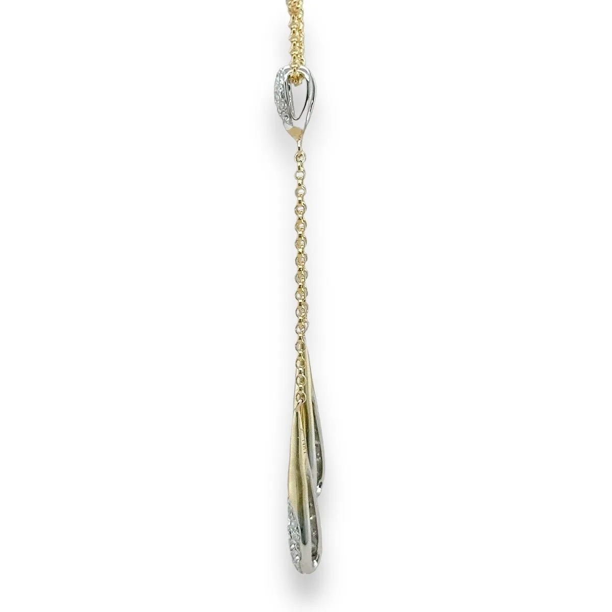14K Y Gold 16" 0.33ctw G/SI1 Diamond Drop Pendant