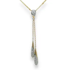 14K Y Gold 16" 0.33ctw G/SI1 Diamond Drop Pendant