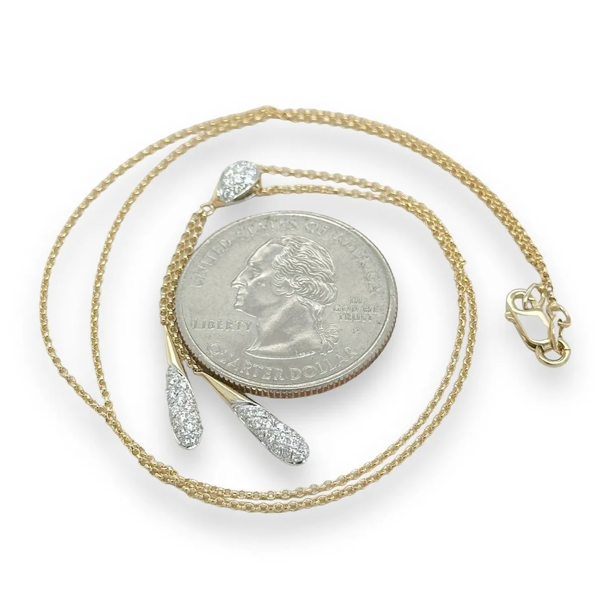 14K Y Gold 16" 0.33ctw G/SI1 Diamond Drop Pendant