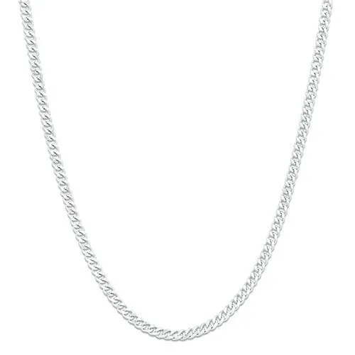 18" 1.5mm Gourmette Chain in White Gold