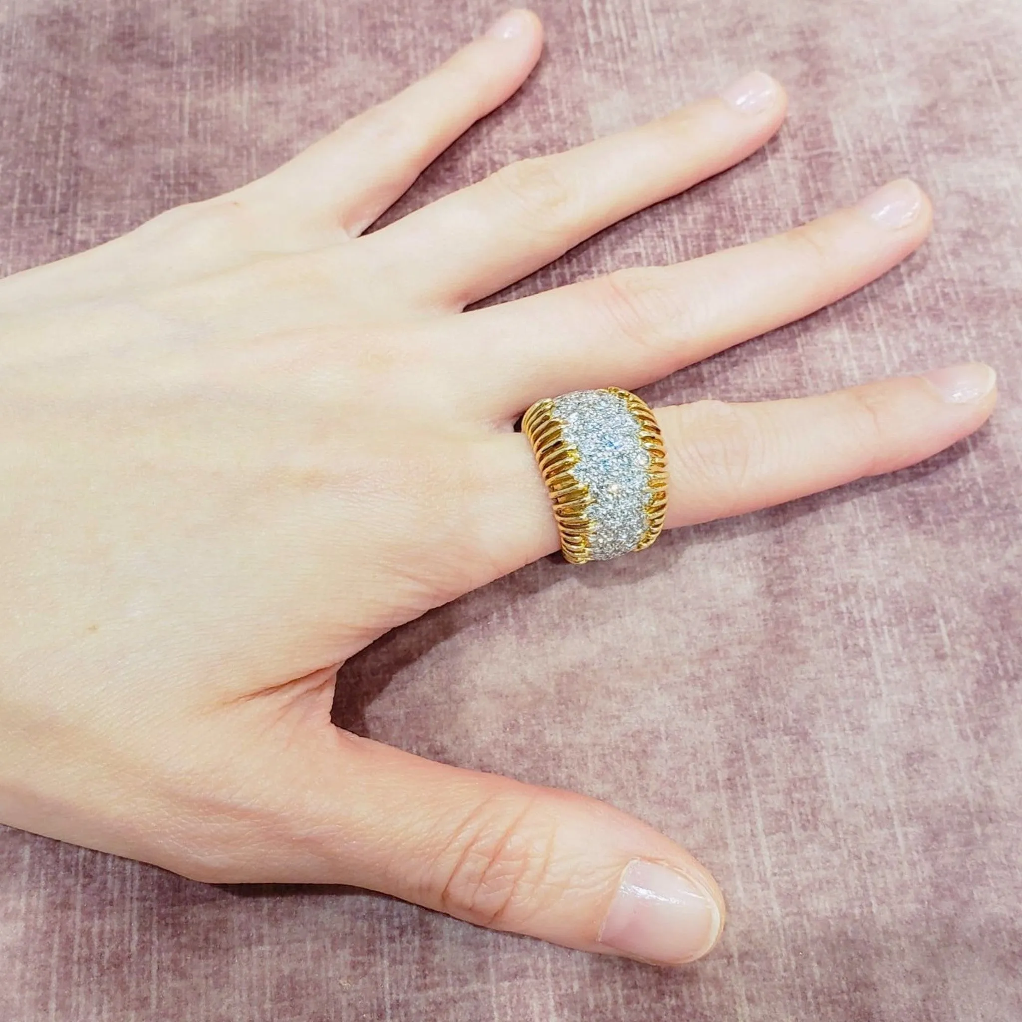 1960s Platinum & 18KT Yellow Gold Diamond Ring
