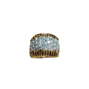 1960s Platinum & 18KT Yellow Gold Diamond Ring