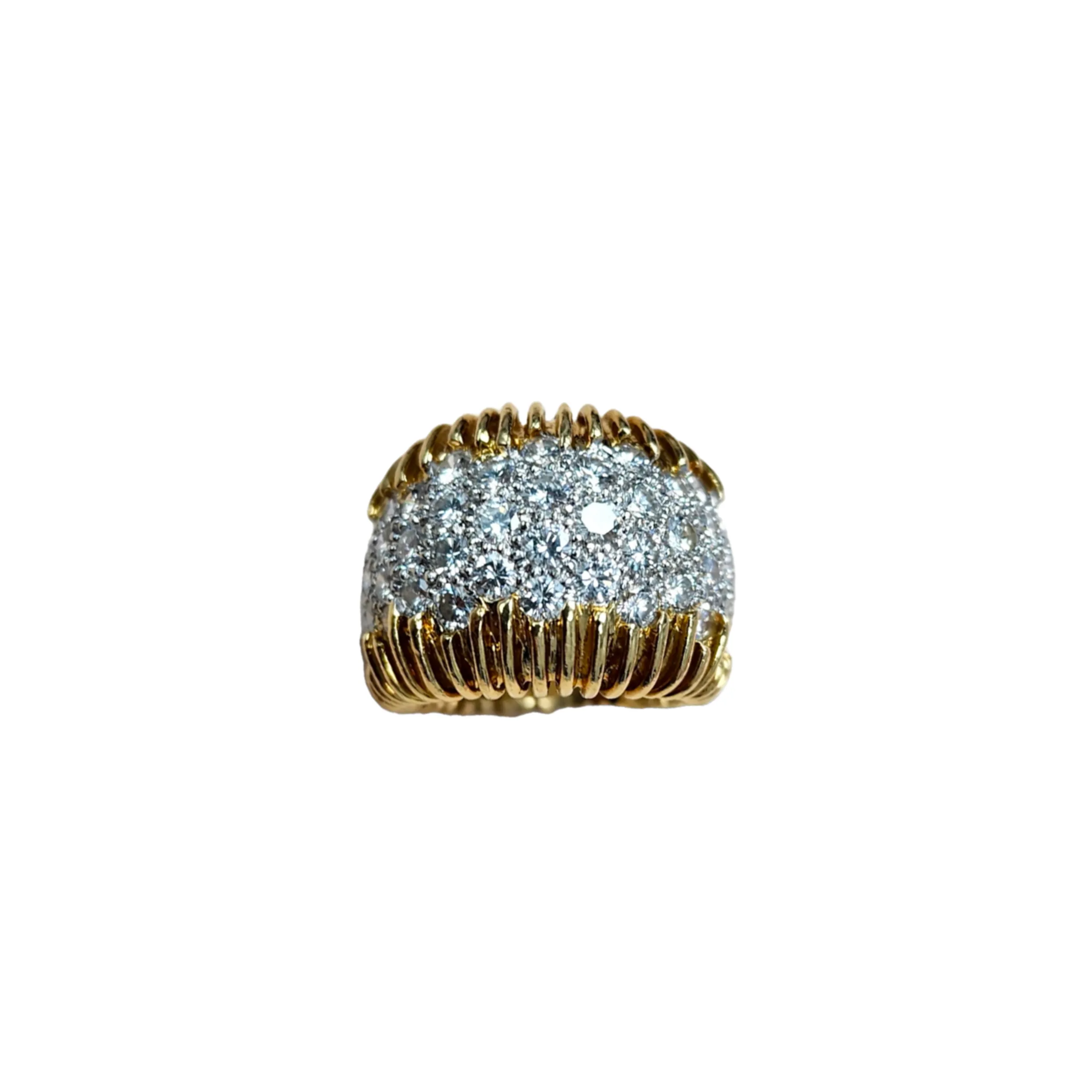 1960s Platinum & 18KT Yellow Gold Diamond Ring