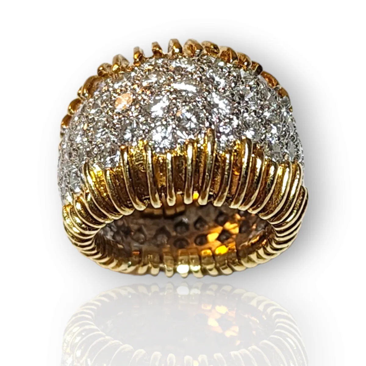 1960s Platinum & 18KT Yellow Gold Diamond Ring
