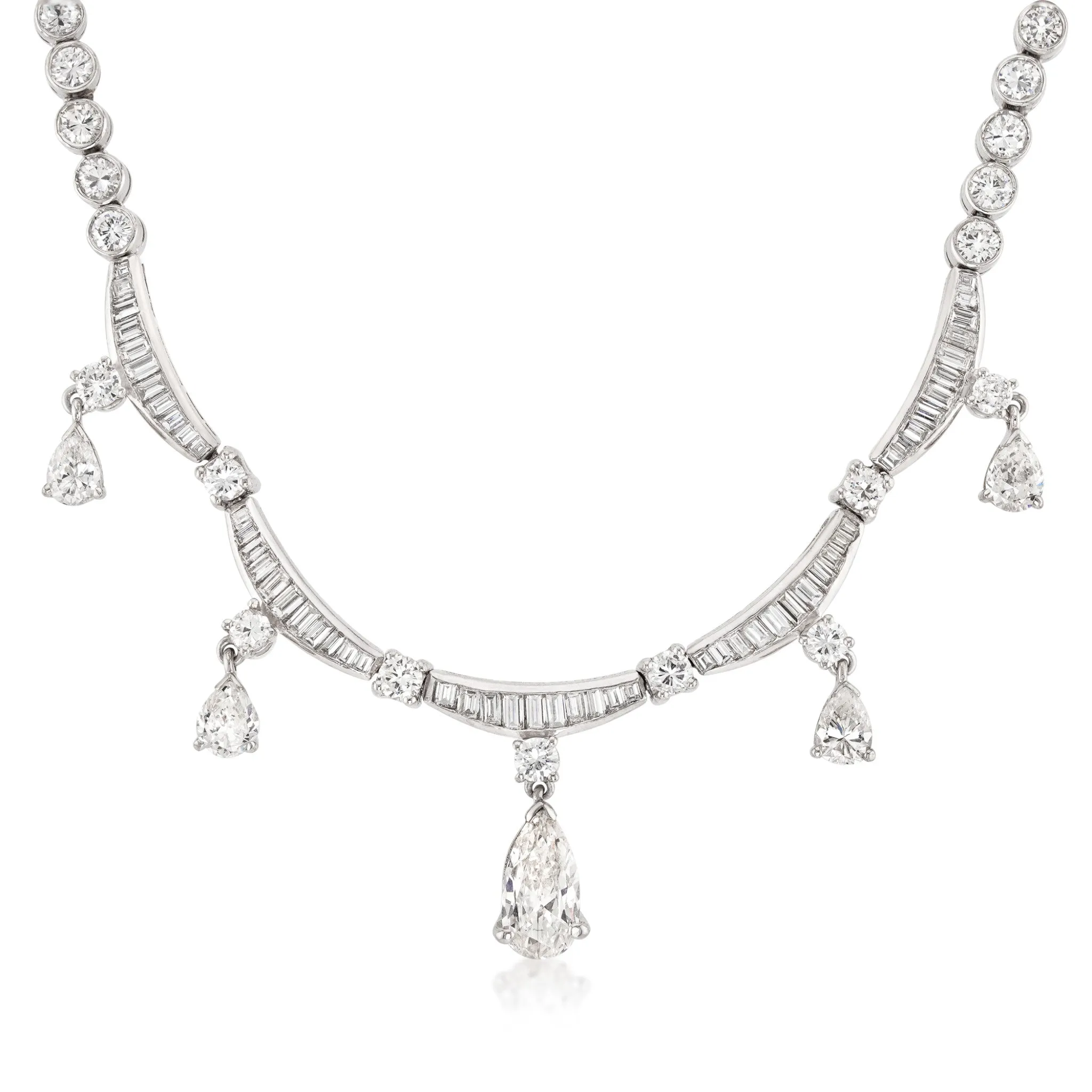 1960s Platinum Diamond Necklace