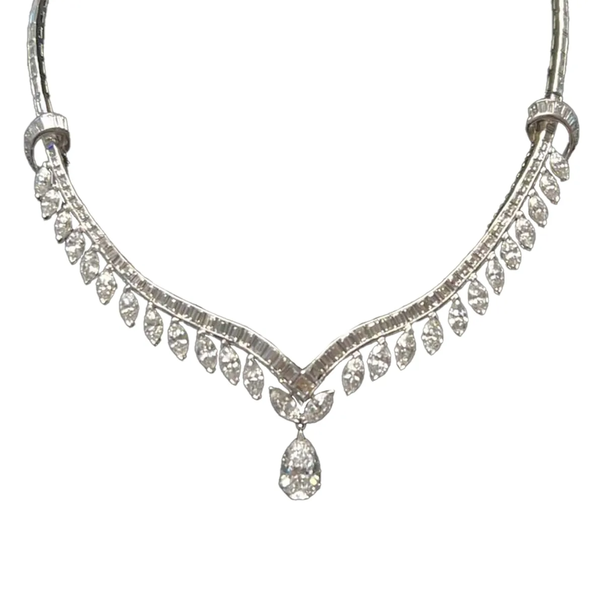 1960s Platinum Diamond Necklace