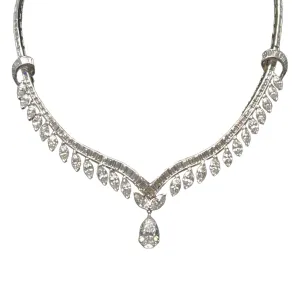 1960s Platinum Diamond Necklace
