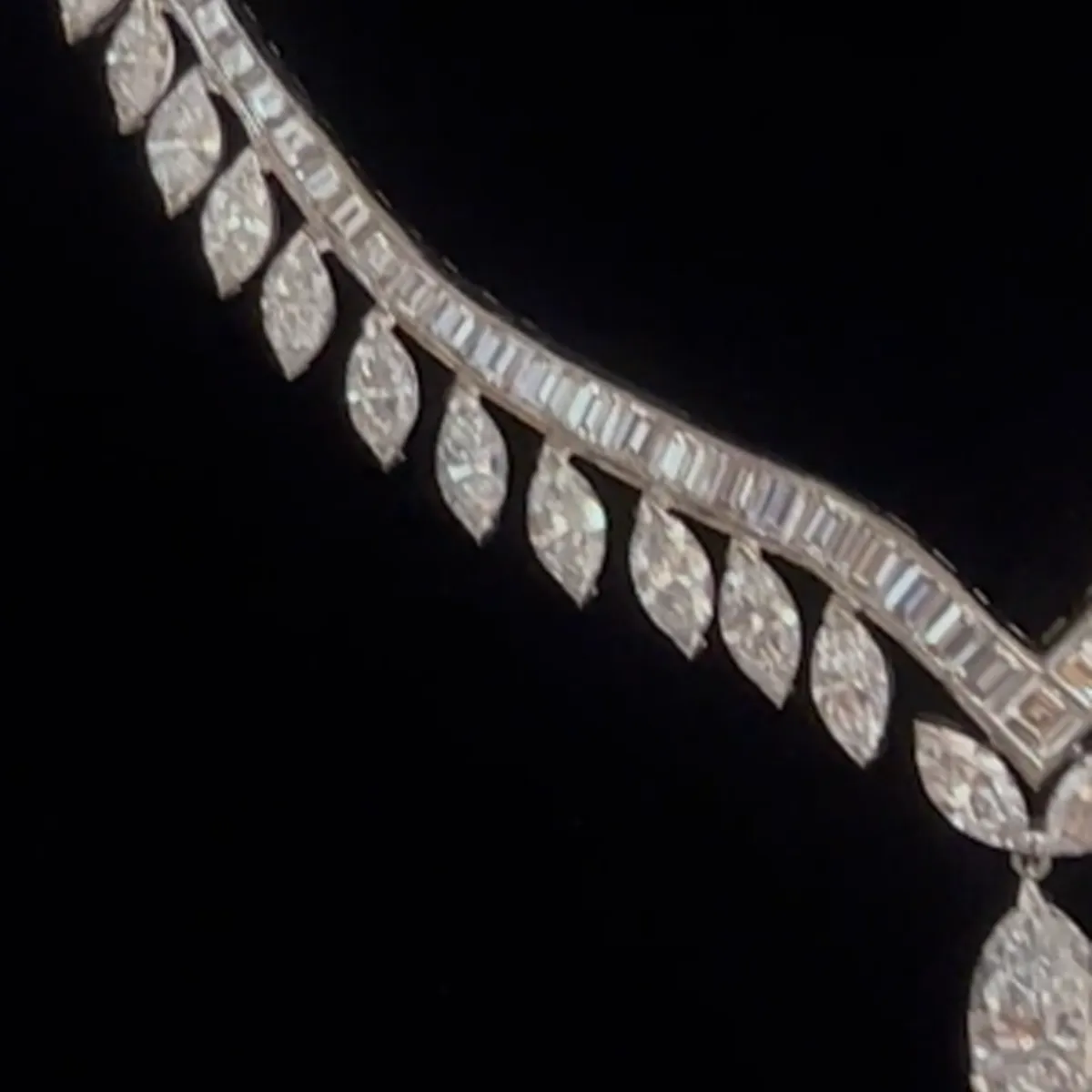 1960s Platinum Diamond Necklace