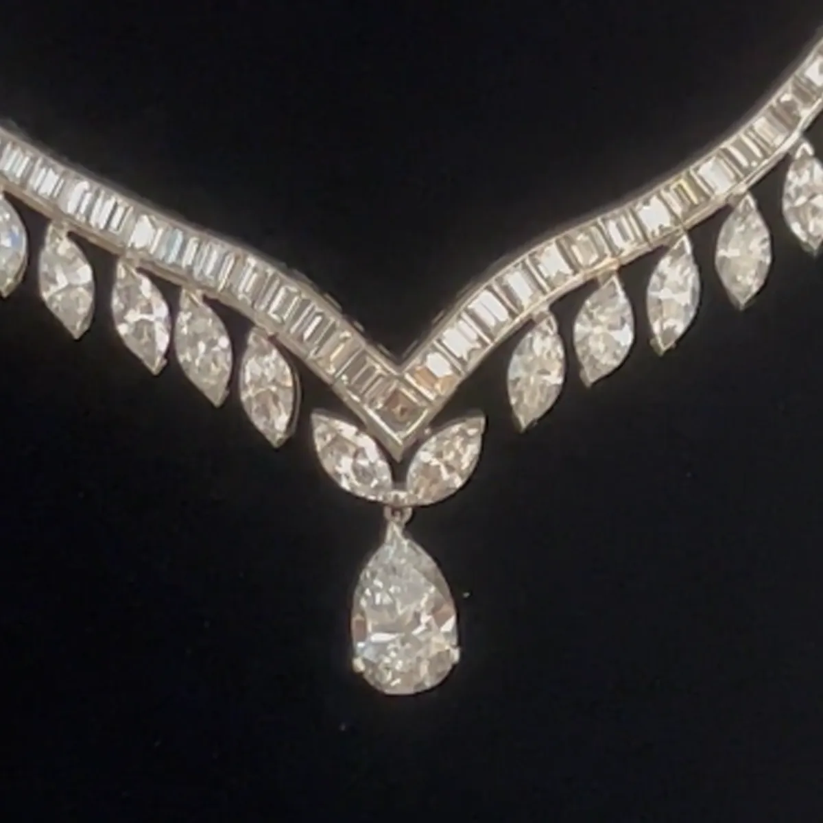 1960s Platinum Diamond Necklace