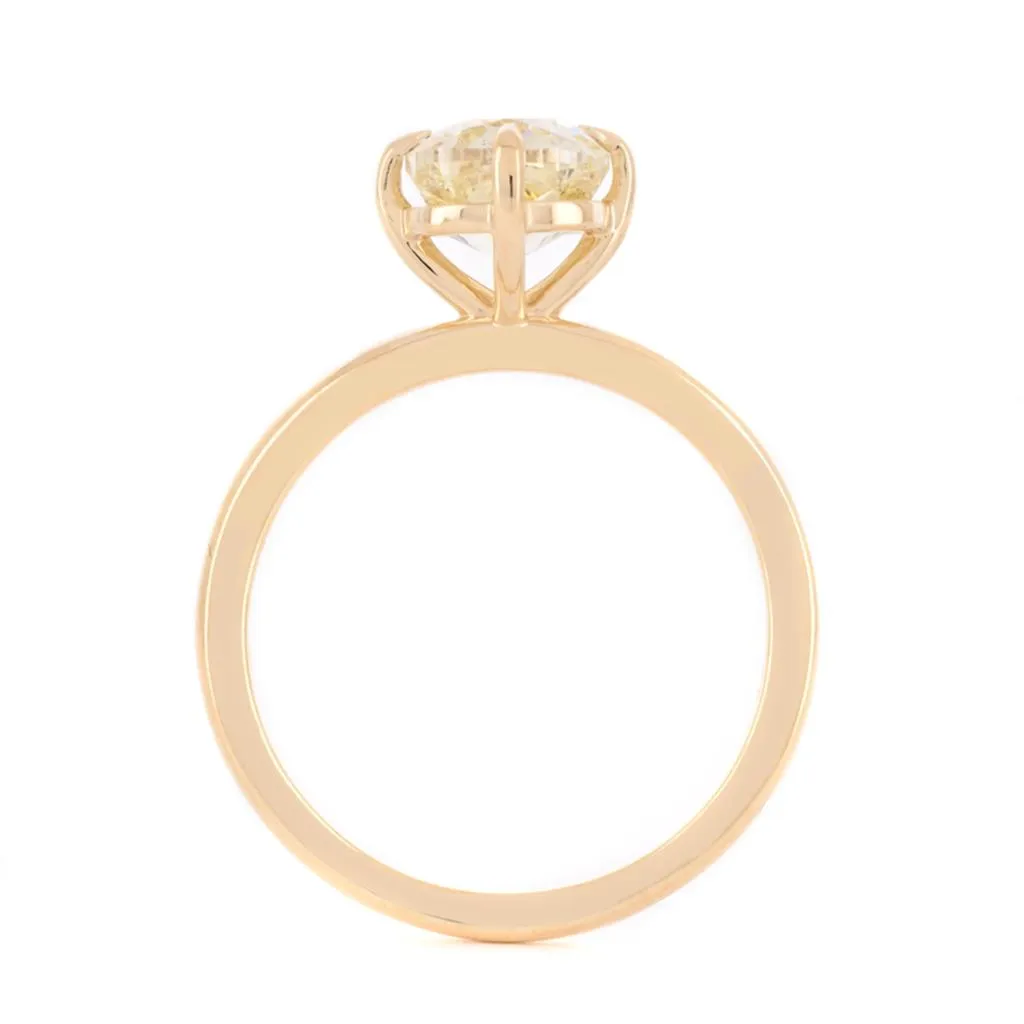 2.01ct Cushion Diamond Engagement Ring, Fancy Yellow - 18K Yellow Gold