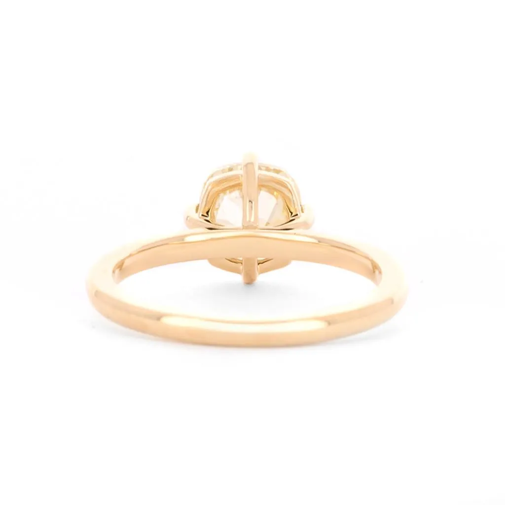 2.01ct Cushion Diamond Engagement Ring, Fancy Yellow - 18K Yellow Gold