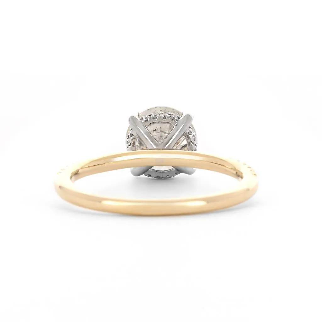 2.0ctw Round Diamond Engagement Ring, Hidden Halo, Pav - 14K White Gold