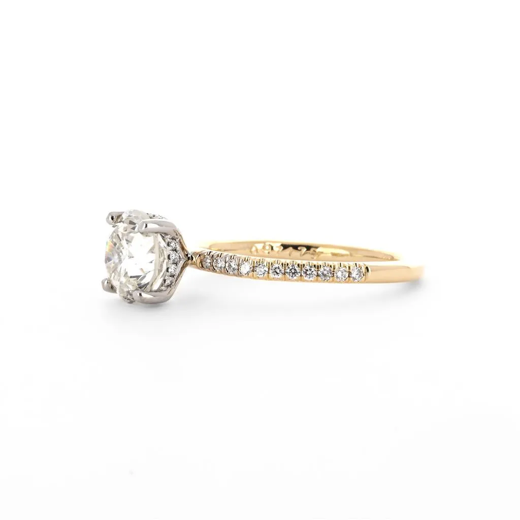 2.0ctw Round Diamond Engagement Ring, Hidden Halo, Pav - 14K White Gold