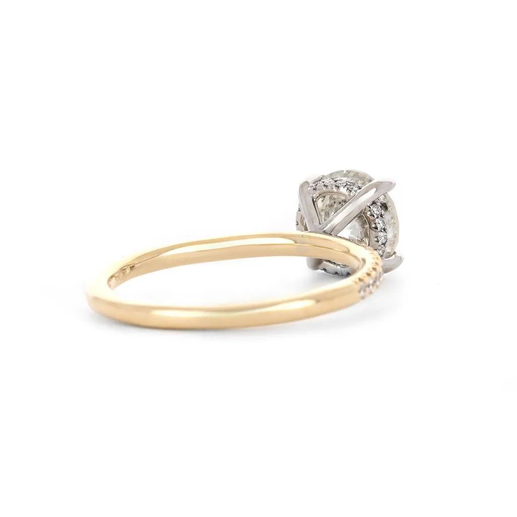 2.0ctw Round Diamond Engagement Ring, Hidden Halo, Pav - 14K White Gold