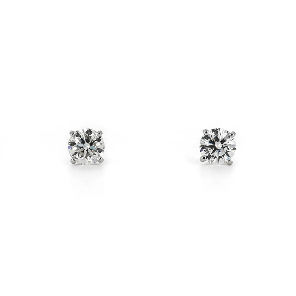 3.02ctw Round Lab-Grown Diamond Stud Earrings - 4 Prong