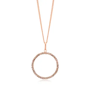 9ct Rose Gold Filled 20mm Round Crystal Pendant